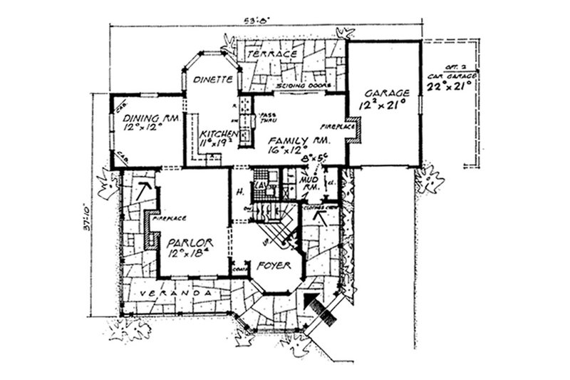 House Design - Floor Plan - Main Floor for Victorian House Plan #315-105 - 4 bed, 2.5 bath