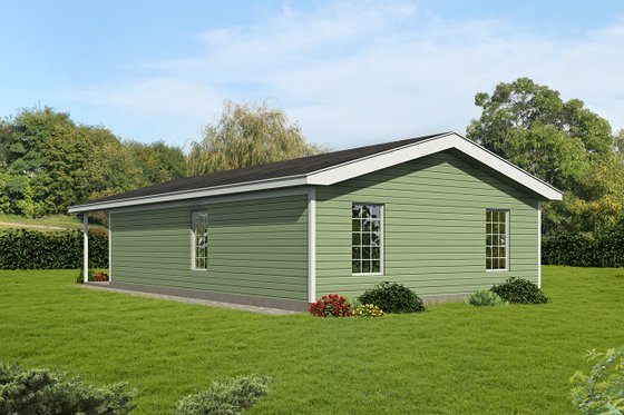 Exterior - Rear Elevation for Cabin House Plan #1061-25 - 3 bed, 2 bath