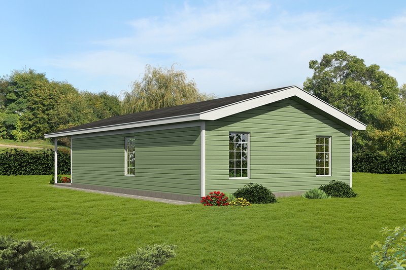 Dream House Plan - Exterior - Rear Elevation for Cabin House Plan #1061-25 - 3 bed, 2 bath