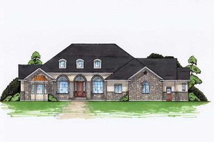 Colonial Exterior - Front Elevation Plan #5-336