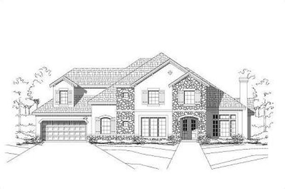 Exterior - Front Elevation for Traditional House Plan #411-261 - 4 bed, 4 bath