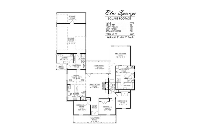 Architectural House Design - Floor Plan - Main Floor for Southern House Plan #1074-35 - 4 bed, 2.5 bath