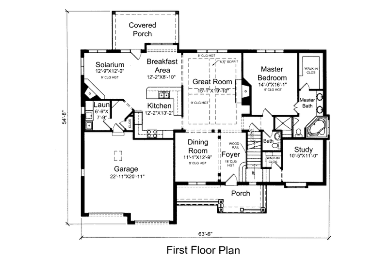 Dream House Plan - Floor Plan - Main Floor for European House Plan #46-515 - 4 bed, 2.5 bath