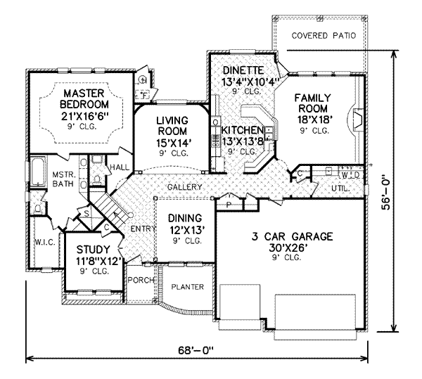 Traditional Style House Plan - 4 Beds 4 Baths 3210 Sq/Ft Plan #65-427 ...