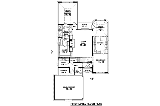 Floor Plan - Main Floor for European House Plan #81-781 - 3 bed, 2.5 bath