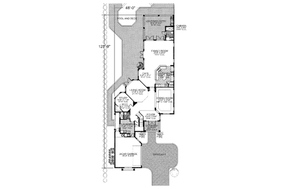 Floor Plan - Main Floor for Mediterranean House Plan #420-239 - 5 bed, 5 bath
