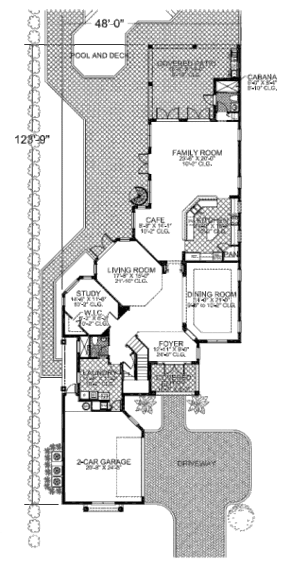 Mediterranean Floor Plan - Main Floor Plan #420-239