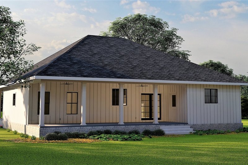 Architectural House Design - Exterior - Rear Elevation for Southern House Plan #44-255 - 3 bed, 2 bath