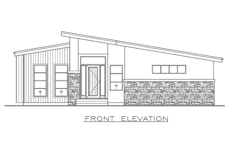 Home Plan - Exterior - Front Elevation 3 for Contemporary House Plan #1100-89 - 3 bed, 2 bath