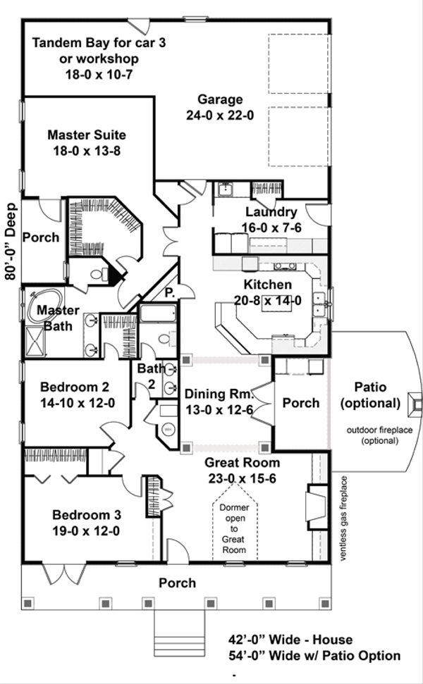 House Plan Design - Traditional Floor Plan - Main Floor Plan #44-163