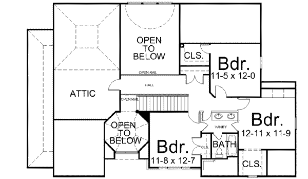 Southern Floor Plan - Upper Floor Plan #119-222