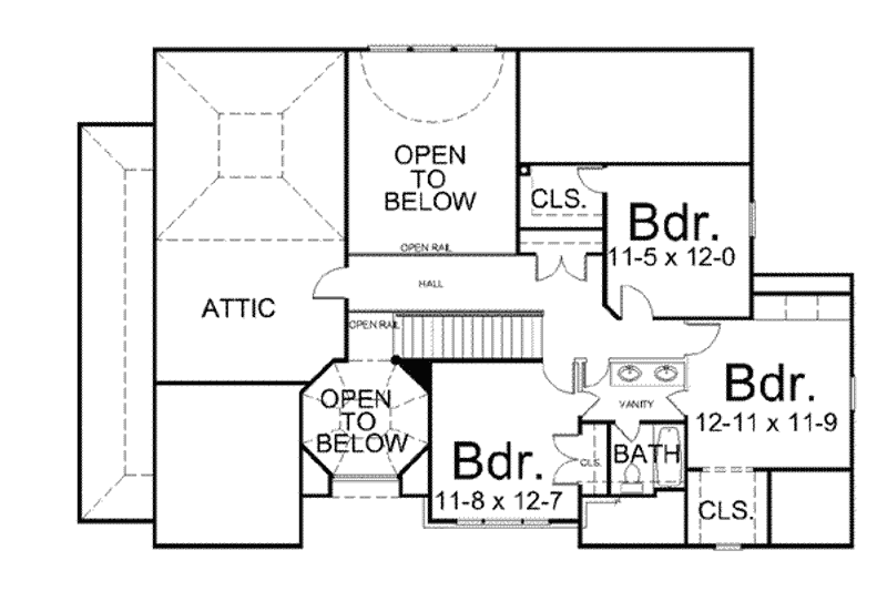 Home Plan - Floor Plan - Upper Floor for Southern House Plan #119-222 - 4 bed, 3 bath