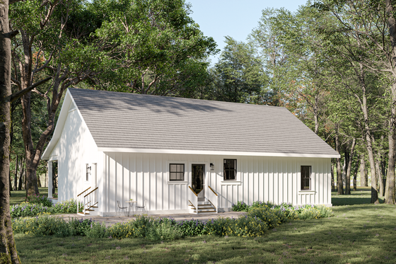 Exterior - Rear Elevation for Farmhouse House Plan #44-273 - 3 bed, 2 bath
