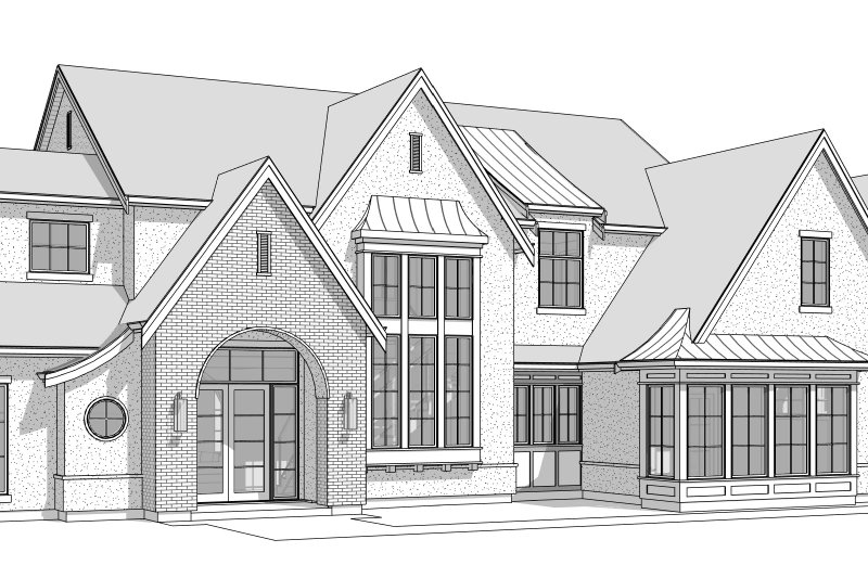 House Blueprint - Exterior - Front Elevation 9 for European House Plan #1114-12 - 6 bed, 4.5 bath