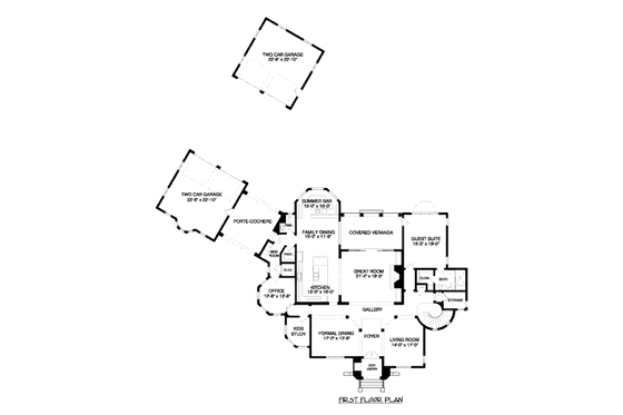 Floor Plan - Main Floor for European House Plan #413-865 - 6 bed, 6.5 bath