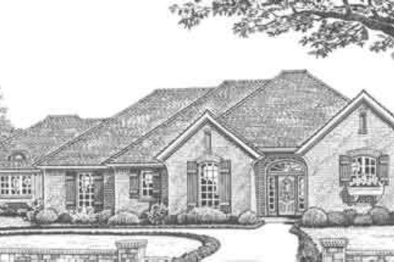Exterior - Front Elevation for European House Plan #310-296 - 2 bed, 2 bath