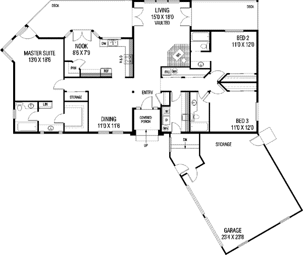 Traditional Floor Plan - Main Floor Plan #60-124