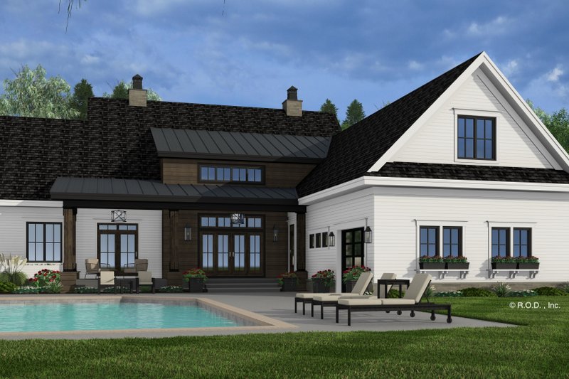 House Design - Exterior - Rear Elevation for Farmhouse House Plan #51-1256 - 5 bed, 4.5 bath