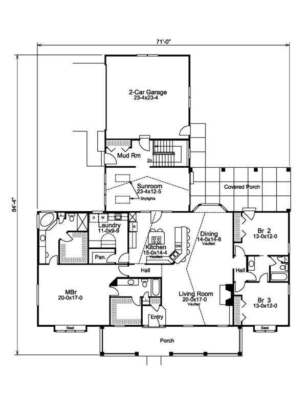 Country Floor Plan - Main Floor Plan #57-577