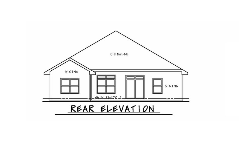 Home Plan - Exterior - Rear Elevation for Farmhouse House Plan #20-2393 - 3 bed, 2 bath