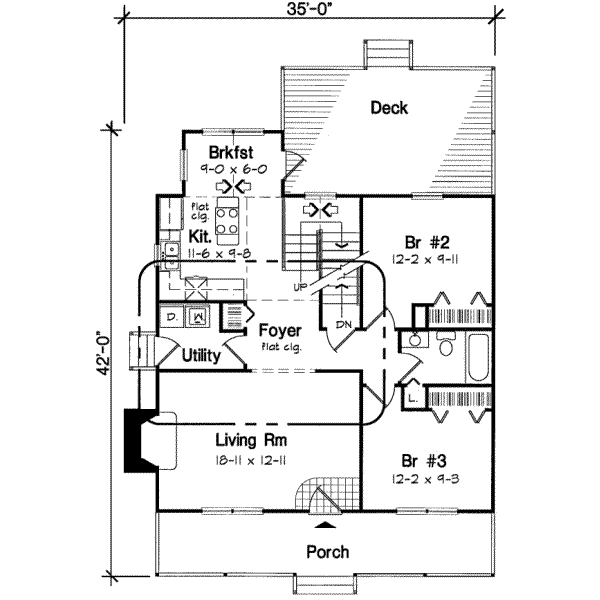 Cottage Floor Plan - Main Floor Plan #312-554