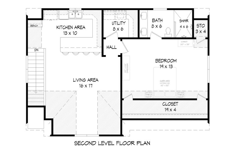 Home Plan - Floor Plan - Upper Floor for Country House Plan #932-566 - 1 bed, 1 bath
