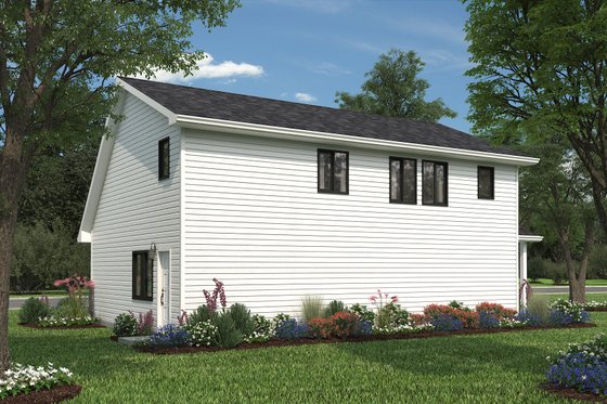 Exterior - Rear Elevation for Traditional House Plan #18-318 - 2 bed, 2 bath