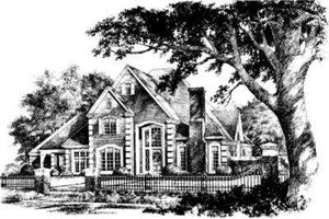 European Exterior - Front Elevation Plan #310-196