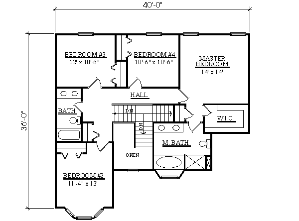 Architectural House Design - Traditional Floor Plan - Upper Floor Plan #123-101