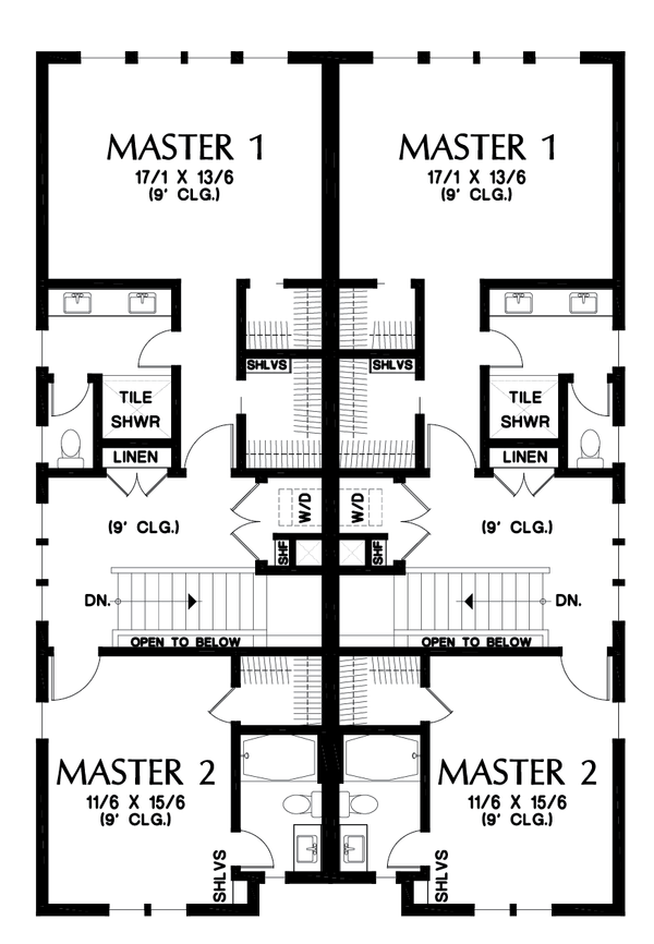 Contemporary Floor Plan - Upper Floor Plan #48-1021