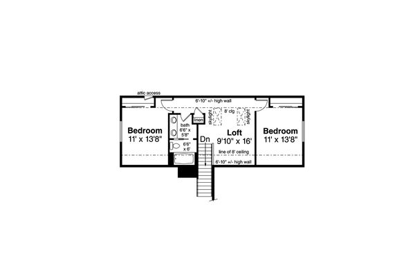 House Blueprint - Traditional Floor Plan - Upper Floor Plan #124-1162
