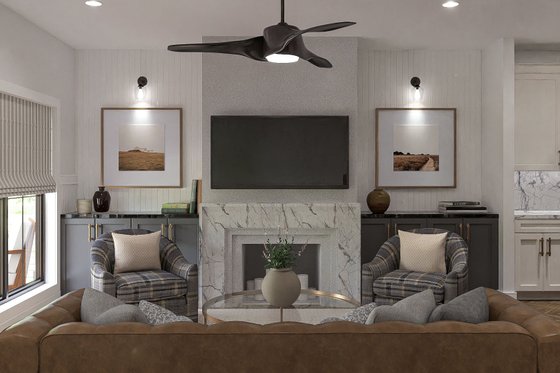 Interior - Family Room for Cottage House Plan #455-348 - 4 bed, 4.5 bath