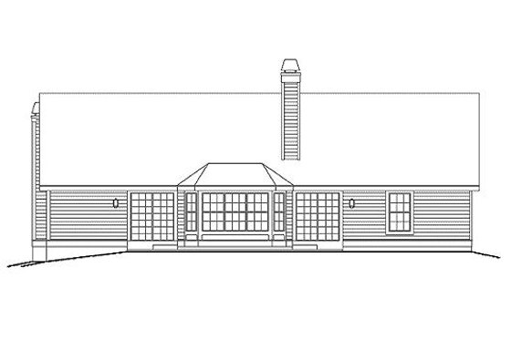 Exterior - Rear Elevation for Traditional House Plan #57-303 - 3 bed, 2 bath