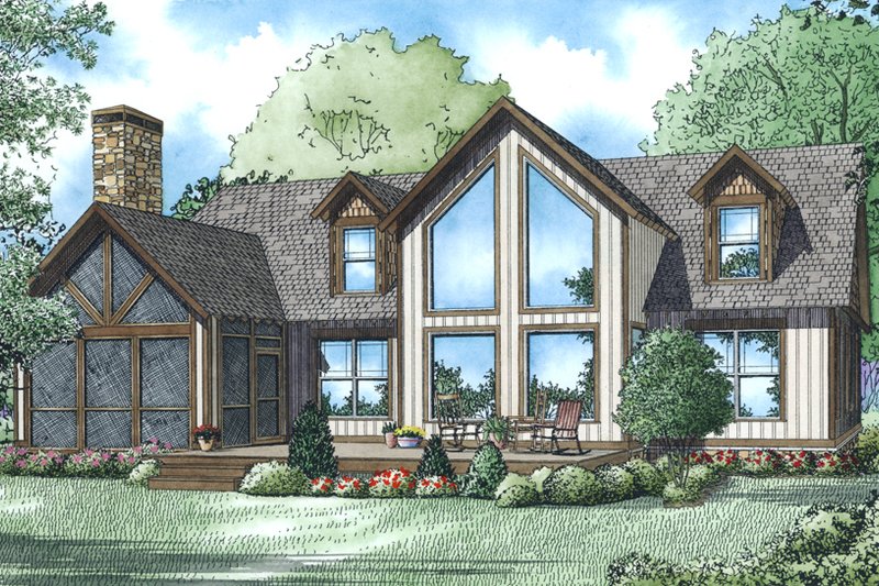 House Blueprint - Exterior - Rear Elevation for Craftsman House Plan #17-3468 - 3 bed, 3 bath