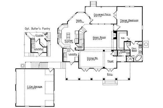 Floor Plan - Main Floor for Traditional House Plan #417-195 - 3 bed, 2.5 bath