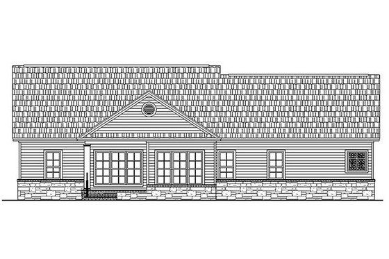 Exterior - Rear Elevation for Southern House Plan #21-131 - 3 bed, 2.5 bath