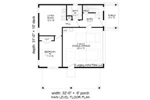 Floor Plan - Main Floor for Contemporary House Plan #932-807 - 2 bed, 2 bath