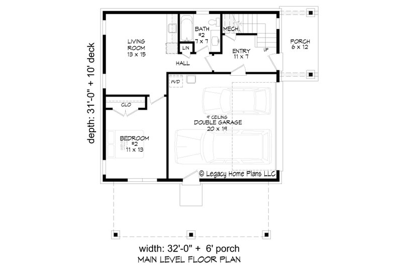 Dream House Plan - Floor Plan - Main Floor for Contemporary House Plan #932-807 - 2 bed, 2 bath