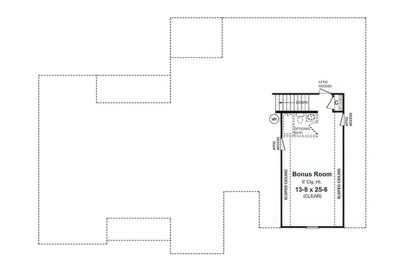 House Blueprint - Floor Plan - Upper Floor for Country House Plan #21-546 - 3 bed, 2.5 bath