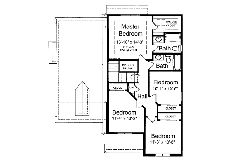 Home Plan - Floor Plan - Upper Floor for Traditional House Plan #46-422 - 4 bed, 2.5 bath