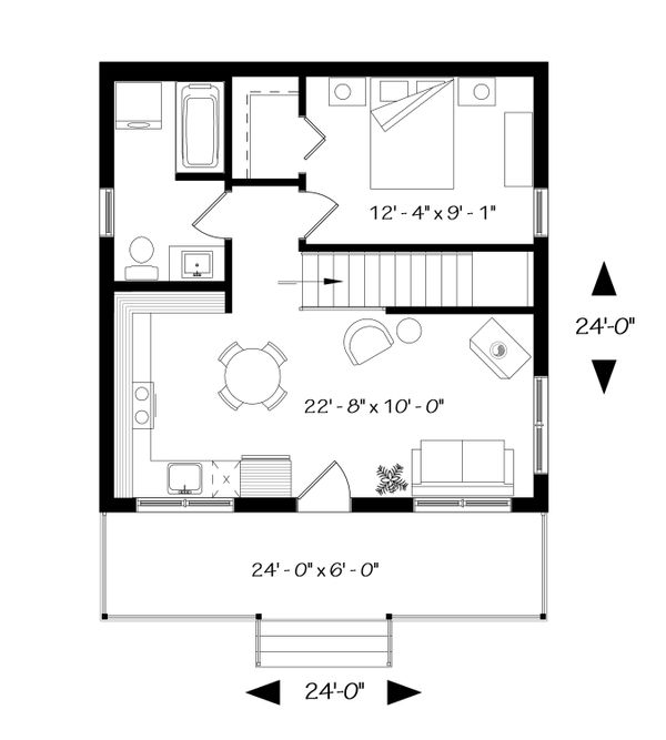 House Blueprint - Cottage Floor Plan - Main Floor Plan #23-2300