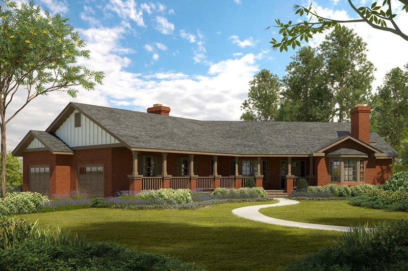 Architectural House Design - Ranch Exterior - Front Elevation Plan #124-188
