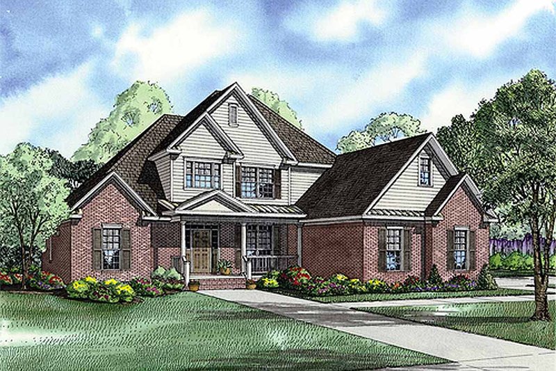 House Blueprint - Traditional style home, elevation