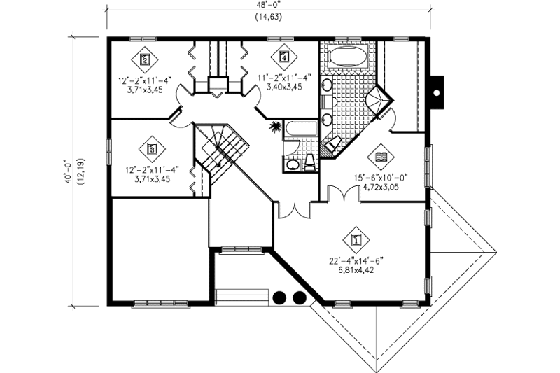 House Plan Design - Floor Plan - Upper Floor for Traditional House Plan #25-2109 - 4 bed, 2.5 bath