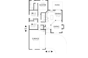 Floor Plan - Main Floor for Cottage House Plan #48-587 - 3 bed, 2 bath
