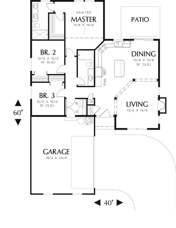 Home Plan - Cottage Floor Plan - Main Floor Plan #48-587