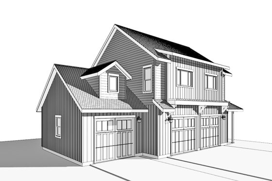 Exterior - Other Elevation 2 for Farmhouse House Plan #1099-10 - 1 bed, 1 bath