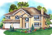 European Style House Plan - 5 Beds 3 Baths 2030 Sq/Ft Plan #18-264 