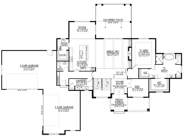 House Design - Floor Plan - Main Floor for Modern House Plan #1064-478 - 5 bed, 3.5 bath