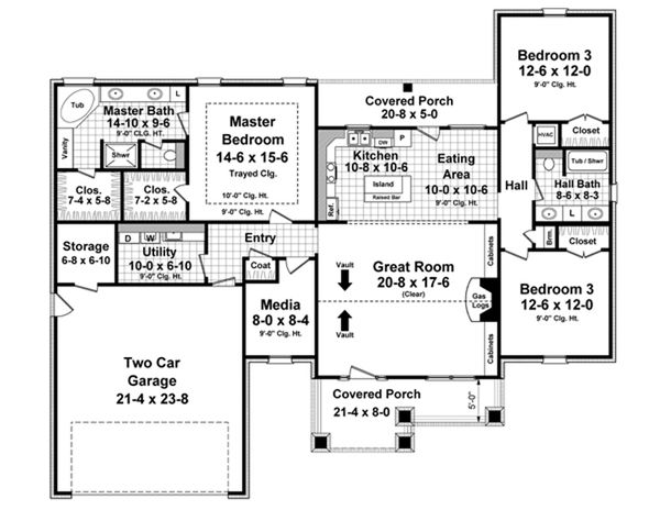 Architectural House Design - Traditional Floor Plan - Main Floor Plan #21-334